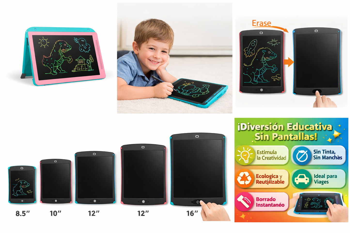 🌈 Pizarra Mágica LCD Infantil – Donde la Imaginación de tu Hijo Cobra Vida
