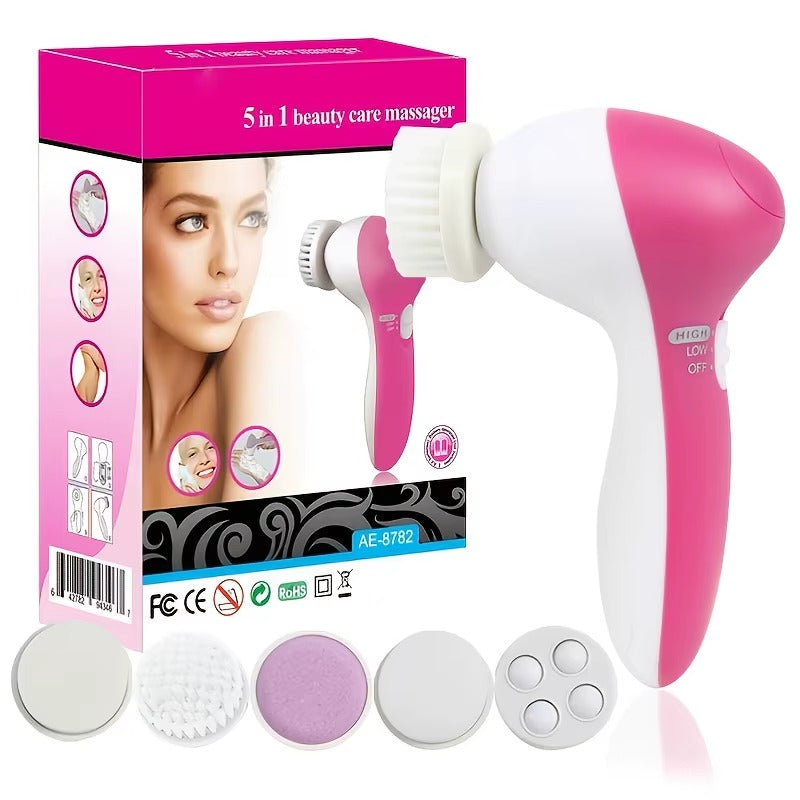 Masajeador Facial 5 en 1 – Limpieza, Exfoliación y Masaje